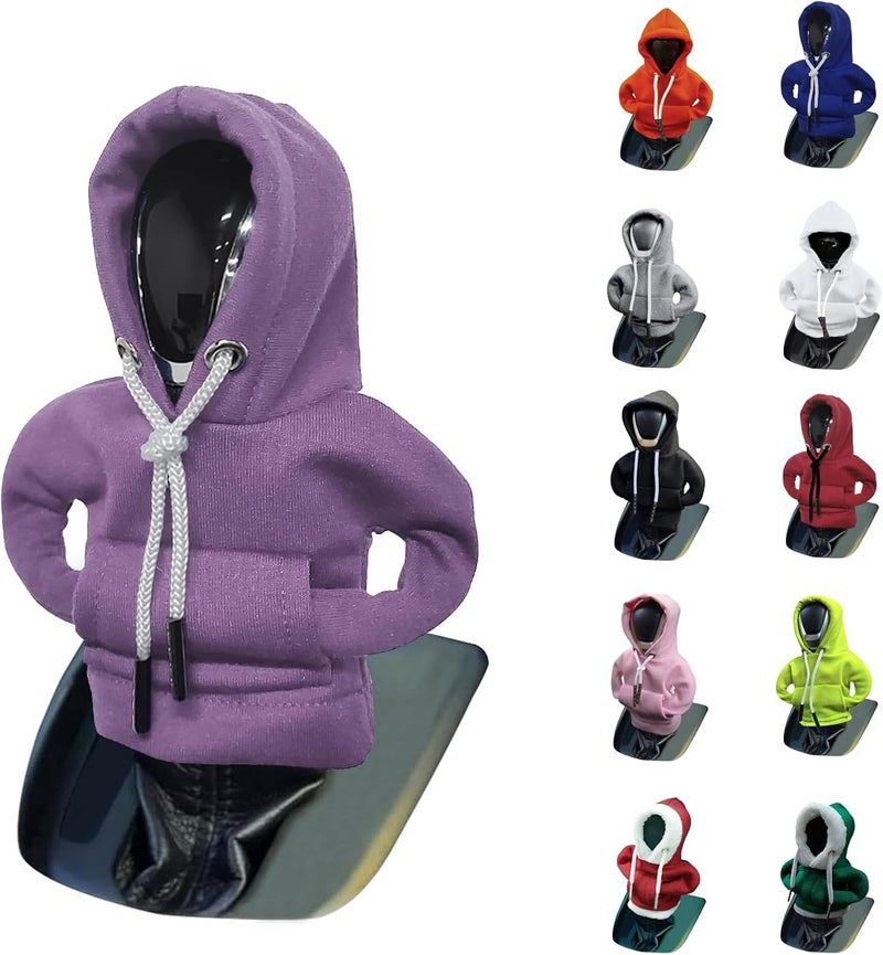 vvag Gear Shift Hoodie, Hoodie Car Gear Shift Cover, Car Shift Knob Hoodie, Automotive Interior Accessories, Universal Fit Knob Cover Gift (Purple) - Image 1