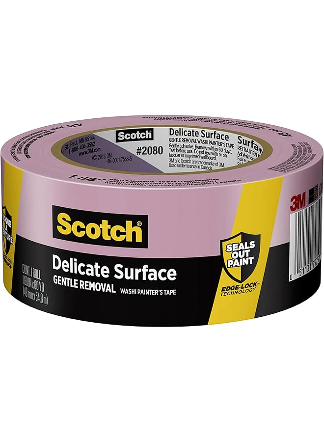 Scotch  Scotch Painter's Tape 2080EL-48E Scotch Delicate Surface Painter's Tape, 1.88 inches x 60 Yards, 2080, 1 Roll, Purple  - Image 1