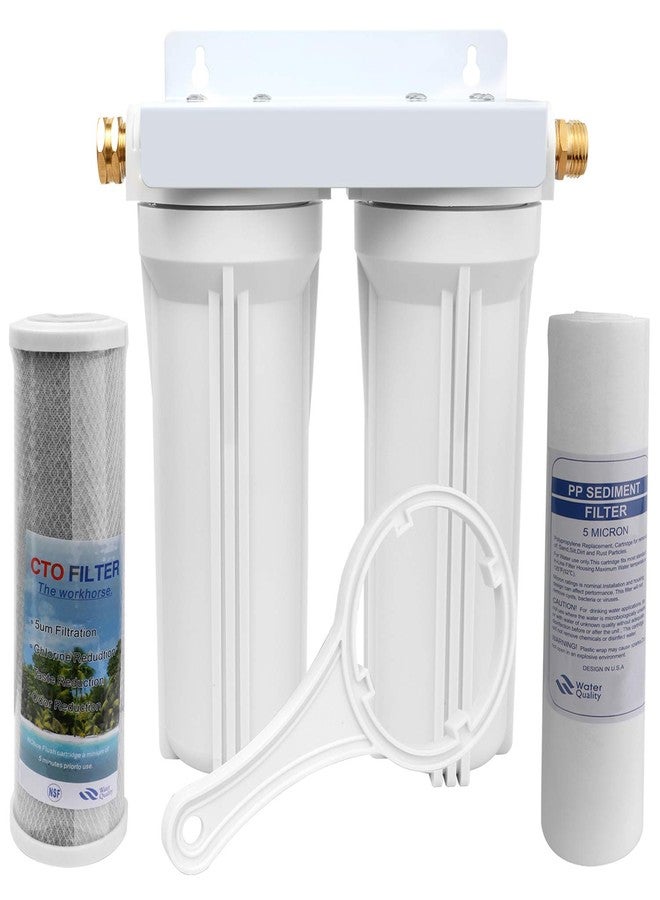 OKBA External RV Dual Water Filter System for RVs Boats Motor Homes Marines,Included Two Fliters and Mounting Bracket - Image 1