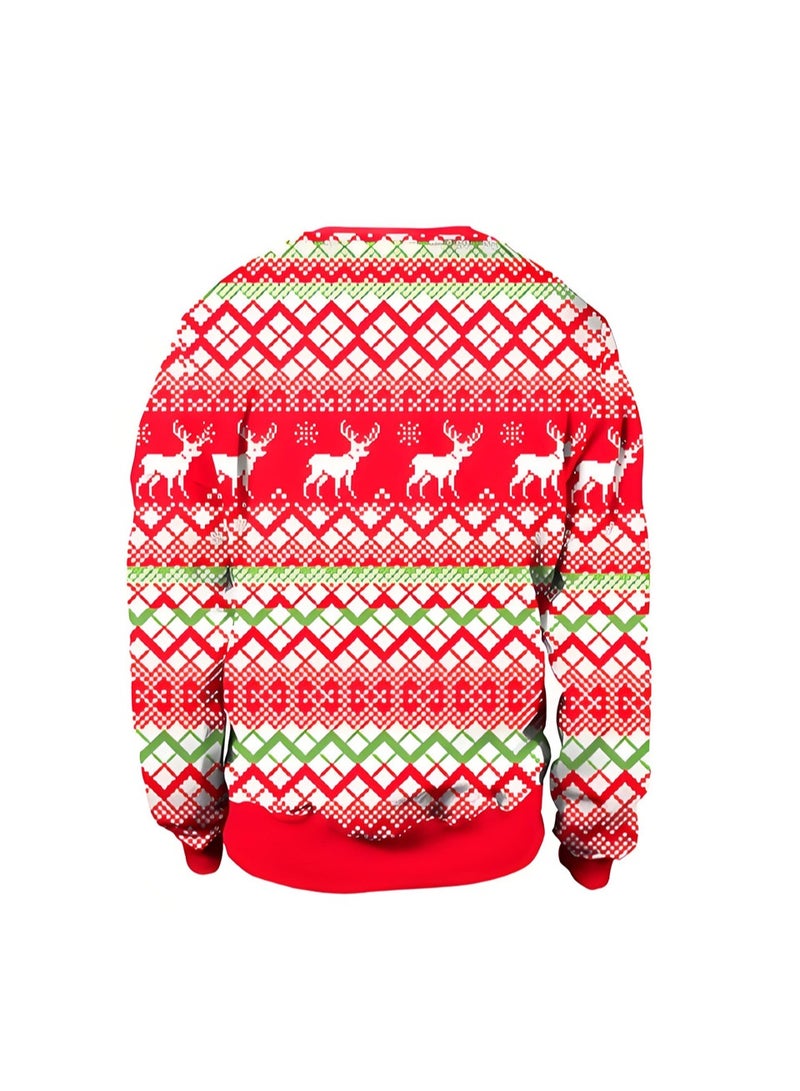 إسكدنيا جنس واحد عيد الميلاد القفز سترة مطبوعة سترة سترة الخريف الشتاء قمم الملابس - Image 2