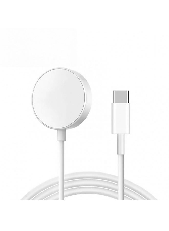 Beauenty Type-c Watch Magnetic Fast Wireless Charging, Suitable For Apple Watch, Magnetic Watch Charging Cable, Suitable For Watch Series 9/8/7/ultra/ultra 2/se 2/6/5/4/3/2/1/se 1, C-type Charging Cable (whi - Image 1