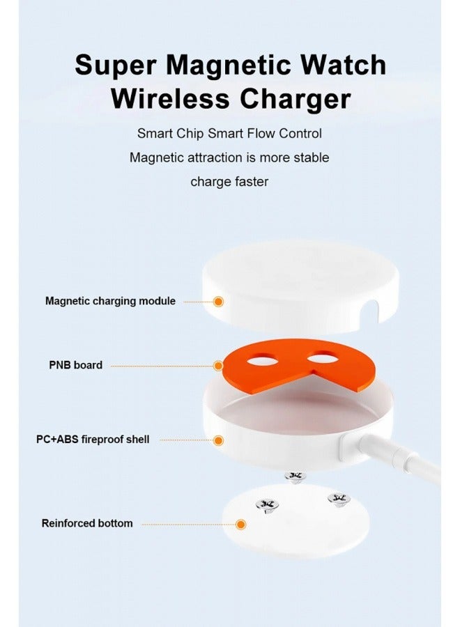 Beauenty Type-c Watch Magnetic Fast Wireless Charging, Suitable For Apple Watch, Magnetic Watch Charging Cable, Suitable For Watch Series 9/8/7/ultra/ultra 2/se 2/6/5/4/3/2/1/se 1, C-type Charging Cable (whi - Image 3