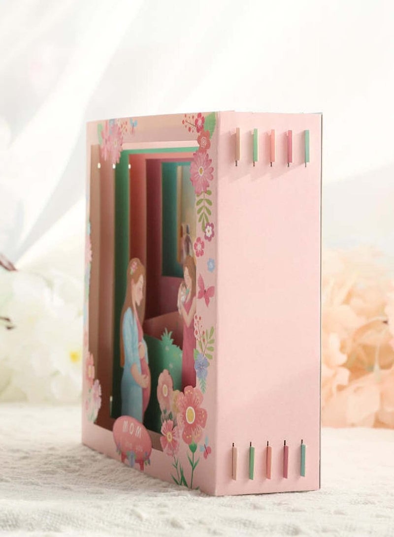 SYOSI 3D Greeting Card for Mother, Paper Carving 3D Greeting Cards, I love you Mom Paper Carved Box, Paper-Carved Greeting Card With Enveope for Mom for Special Occasions, Birthdays, Mother's Day 6x6 Inch  - Image 3