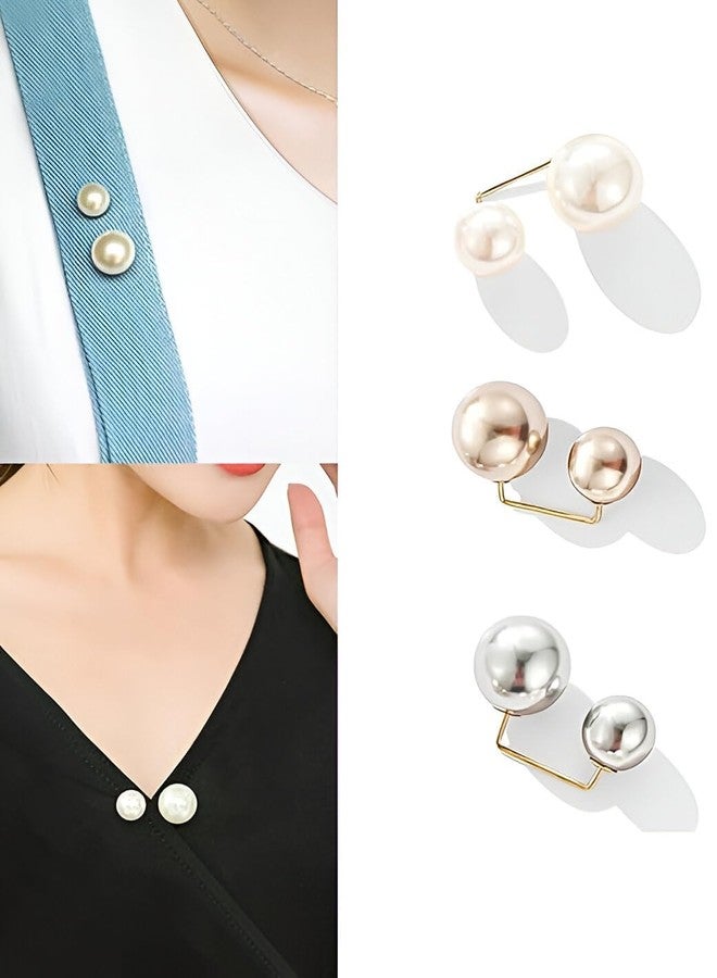 Lommy Pearl Brooch Pins for Women & Girls - Elegant Safety Collar Pins, Sweater & Shawl Clips for Dresses & Clothing | Stylish Fashion Accessory & Birthday Gift - Image 3