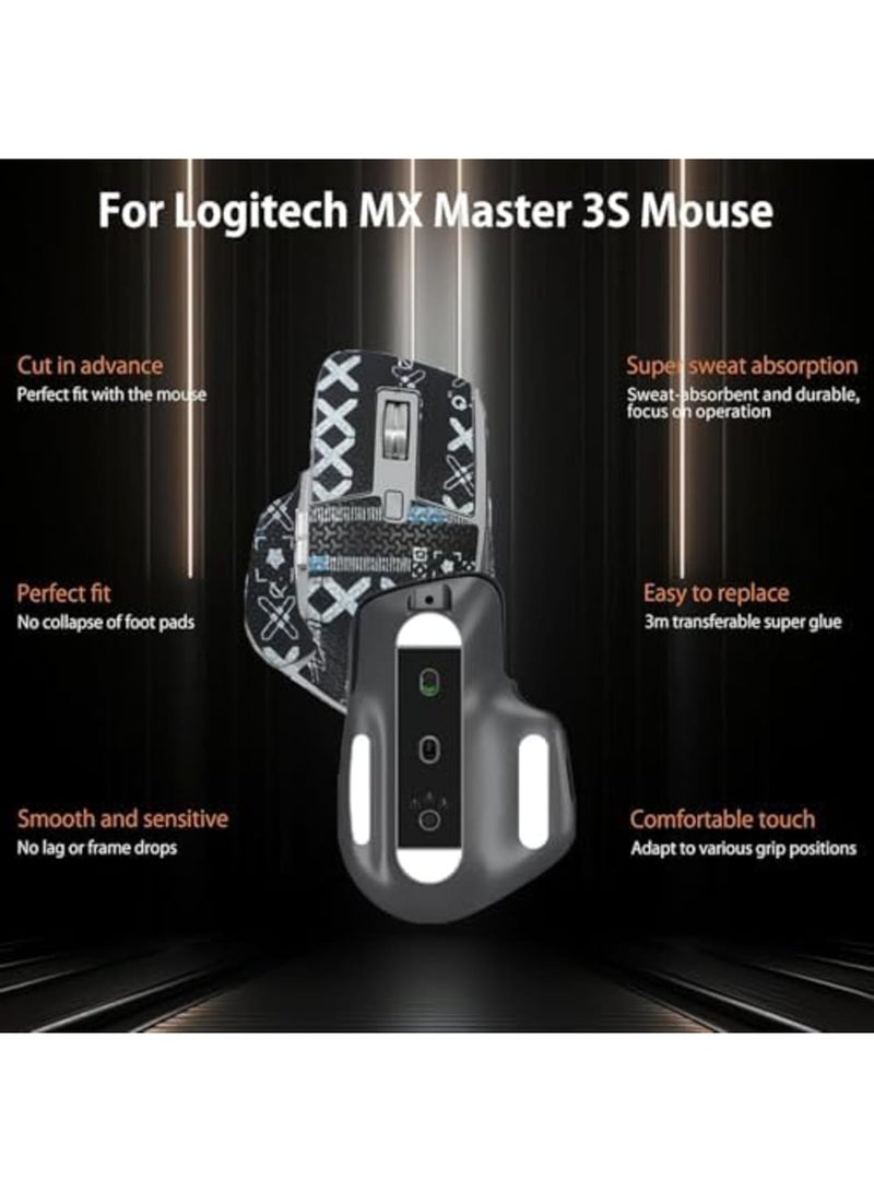 Barakah Mouse Grip Tape for Logitech MX Master 3S – Sweat-Resistant,Rounded Curved Edges Mouse Feet Skates,Self-Adhesive PreCut Upgrade Kit,Foot Pad for Enhanced Comfort & Control(Black) - Image 4