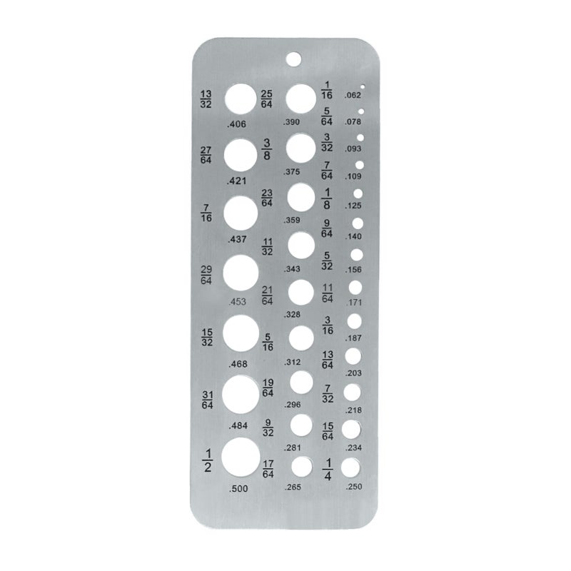Stainless Steel Drill Gauges for 17/64 Inch to 1/2 Inch Size Bits 0.062-0.250 Bolt and Wire Diameter Index Gauge 29- Hole Use for Accurate Measurement Equivalents - Image 1