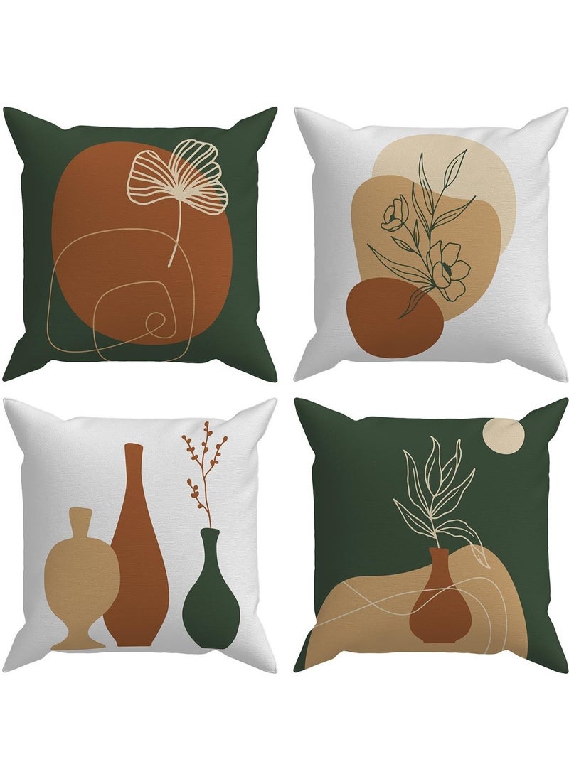 Evdeki Çarşı Evik Abstract 4-Piece Throw Pillow Case DS70  - Image 1