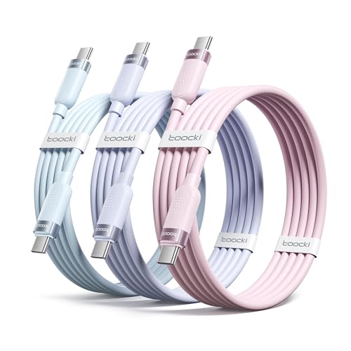 toocki USB C to USB C Cable [3Pack,6ft] 60W Fast Charging Type C Silicone Cord Compatible with iPhone 17 16 15 Pro Plus Pro Max Air, iPad Pro, Galaxy S25, Switch, MacBook Air, Pixel - Image 1