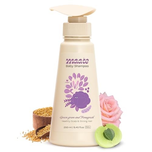 Maate Baby Shampoo (250 ml) | Deep Cleanses, Nourishes Scalp & Hair | With Ayurvedic Herbs like Shikakai & Amla | Baby Shampoo For Kids 0-12 Years | Baby Hair Shampoo | Tear Free & Chemical Free - Image 1
