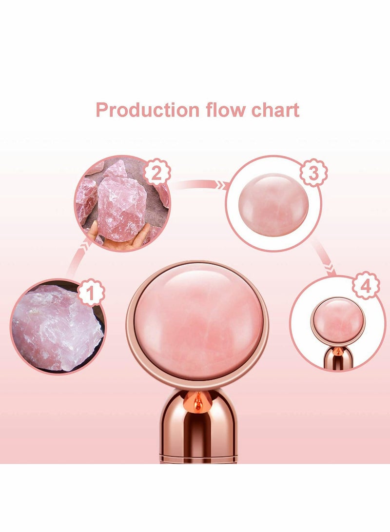 Excefore 4-in-1 Beauty Bar 24k Golden Pulse Face Massager, Electric Jade Roller Facial Massager Rose Quartz, Arm Eye Nose Massage Stone for Face Lift Anti-Aging Anti-Wrinkles Skin Tightening Face Firming - Image 2