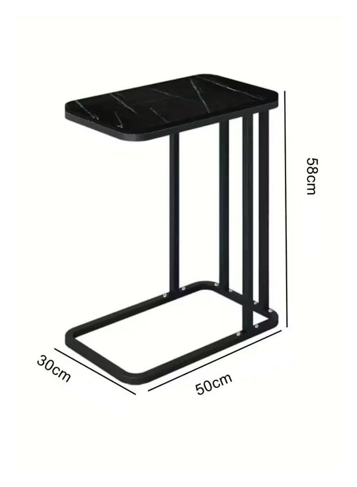 NKX Side Table Cabinet Small Coffee Table Modern Minimalist Living Room Mobile  Home Corner Table Living Room Tables (Color Black: , Size : 58x30x50cm) - Image 2