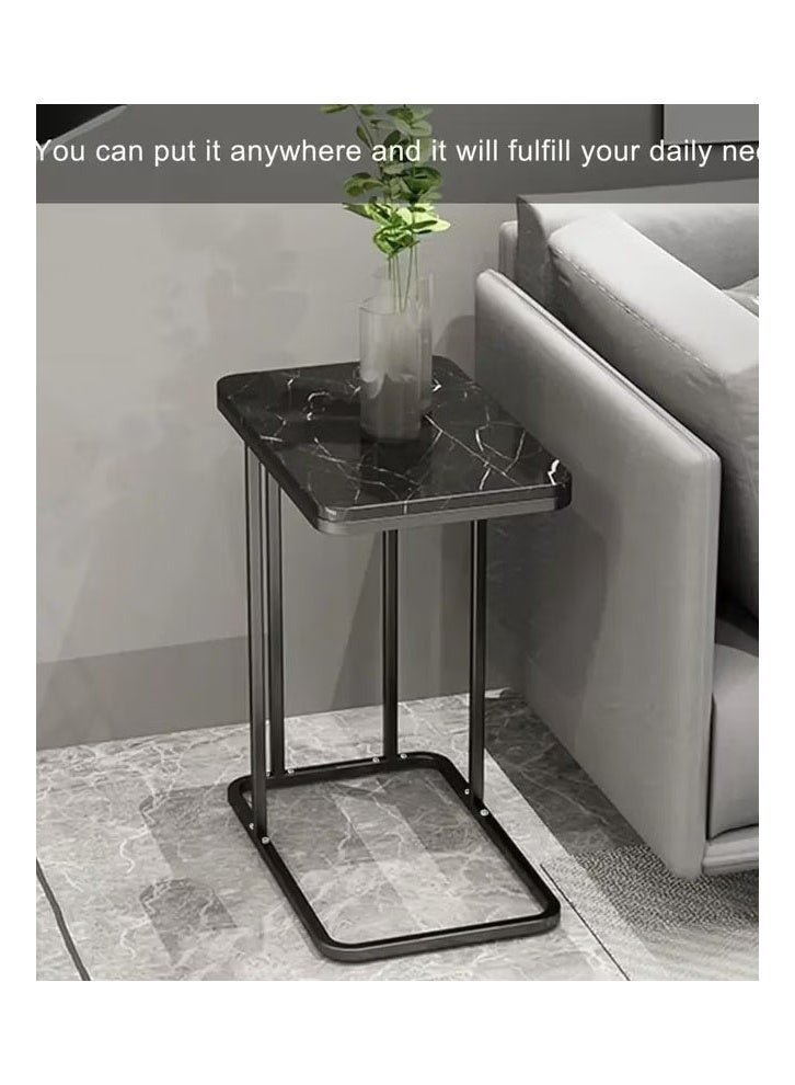 NKX Side Table Cabinet Small Coffee Table Modern Minimalist Living Room Mobile  Home Corner Table Living Room Tables (Color Black: , Size : 58x30x50cm) - Image 3