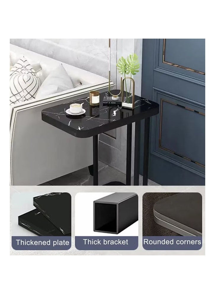NKX Side Table Cabinet Small Coffee Table Modern Minimalist Living Room Mobile  Home Corner Table Living Room Tables (Color Black: , Size : 58x30x50cm) - Image 4