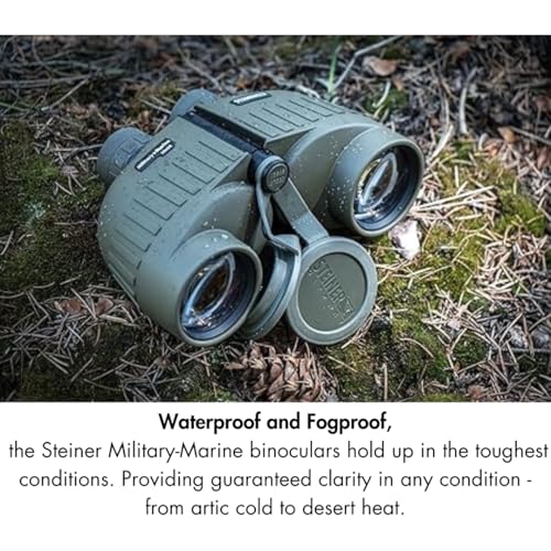 Steiner Military-Marine Series Binoculars, Lightweight Tactical Precision Optics for Any Situation, Waterproof, Green, 8x30 - Image 4