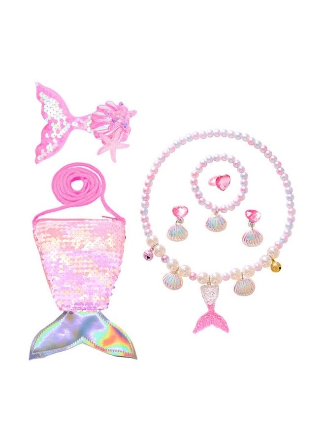 GGEROU Mermaid Princess Dress Up,Girls Mermaid Dress,Girls Party Cosplay,Princess Birthday Dress,Kids Costume Cosplay,Mermaid Skirt+Accessories  - Image 2