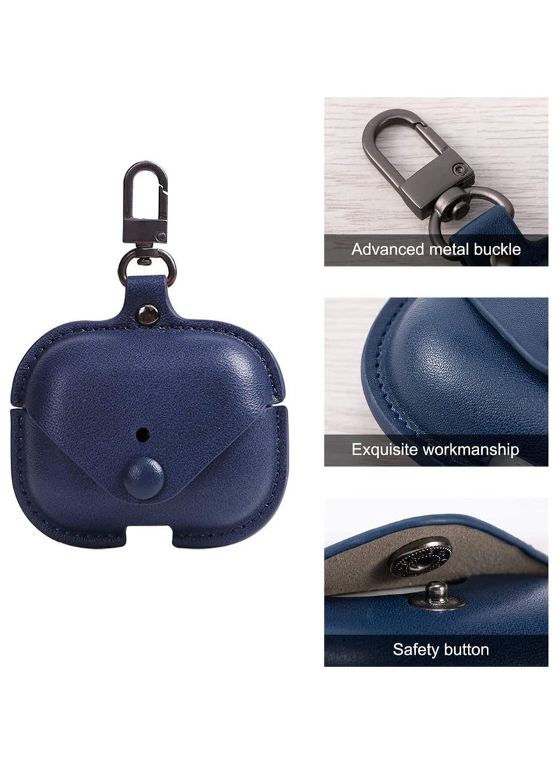 Generic - Leather Case Compatible with Case, Protective Cover for Wireless Charging Case Headphones Ear Pods Soft Leather Cover with Carabiner Clip - Image 1