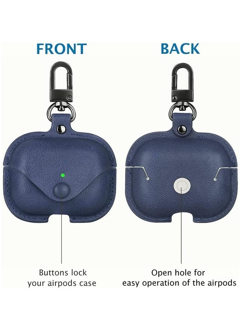 Generic - Leather Case Compatible with Case, Protective Cover for Wireless Charging Case Headphones Ear Pods Soft Leather Cover with Carabiner Clip - Image 1