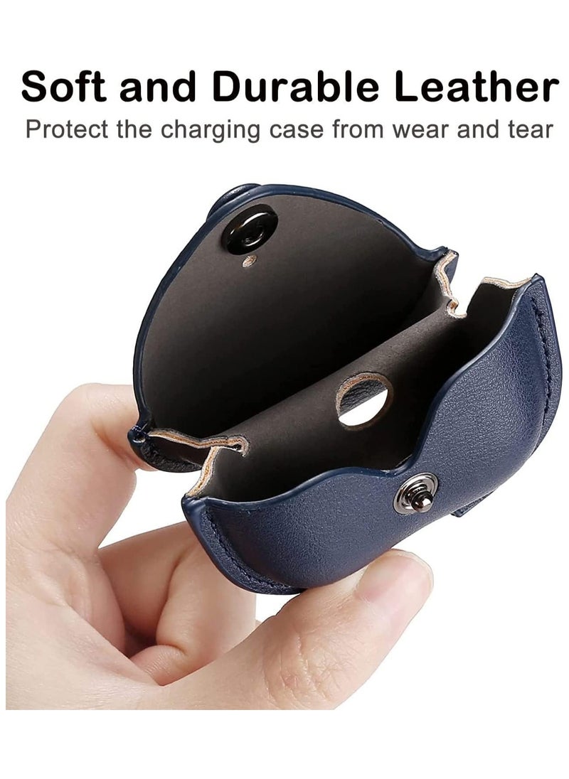 Generic - Leather Case Compatible with Case, Protective Cover for Wireless Charging Case Headphones Ear Pods Soft Leather Cover with Carabiner Clip - Image 1