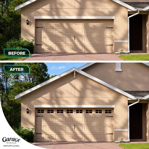Merhoff Larkin Magnetic Garage Door Windows | Fits 2 Car Garage | Strong & Glossy Real Look | Decorative Black Window Decals | Magnets Hardware Set | Faux Kit | Perfect Decoration & Easy Installation Home Upgrade - Image 2