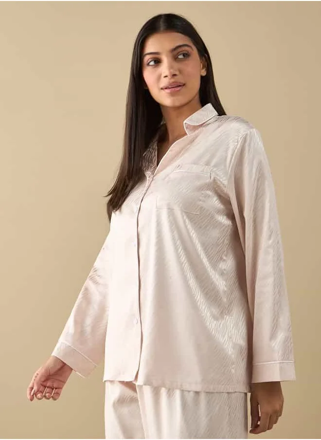 FAV All-Over Animal Print Long Sleeve Shirt and Elastciated Pyjama Set