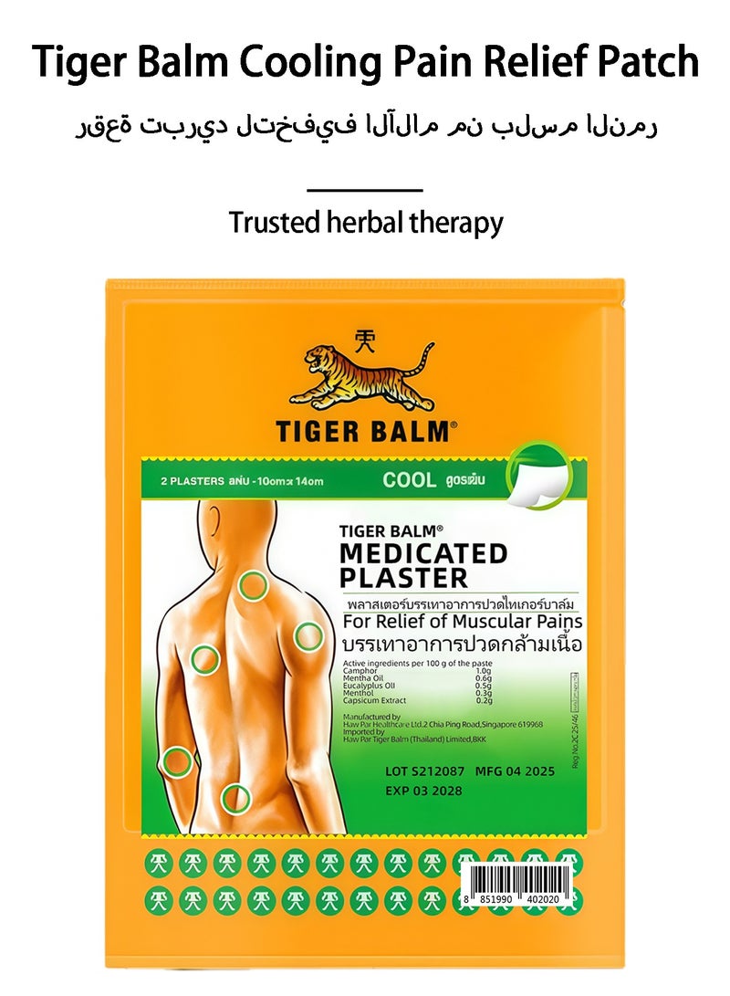 ضمادة مرهم النمر RD | تسكين سريع للألم مع إحساس بالبرودة | مقاس كبير ١٠ سم × ١٤ سم | تسكين موضعي للعضلات والمفاصل والآلام | سهل الاستخدام، راحة تدوم طويلًا - Image 1