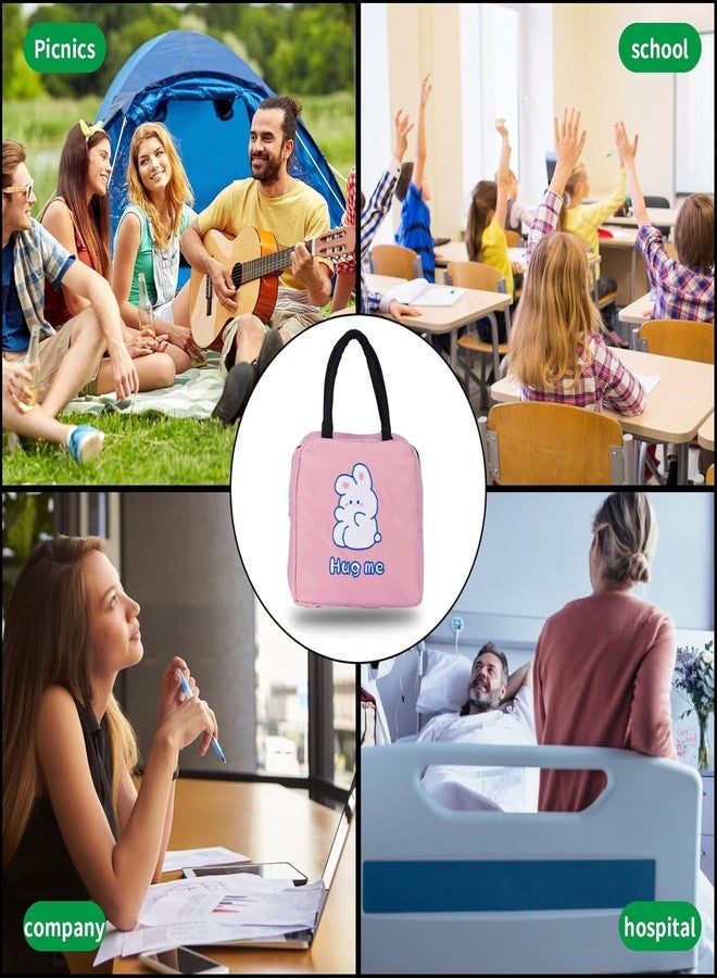 TGOPIT Insulated Bento Lunch Bag Aluminum Foil Bag Rice Bag Food Package Ice Pack Student Bento Lunch Bag Insulation Lunch Organizer for Kids and Students Travel Picnic School (Pink) - Image 4