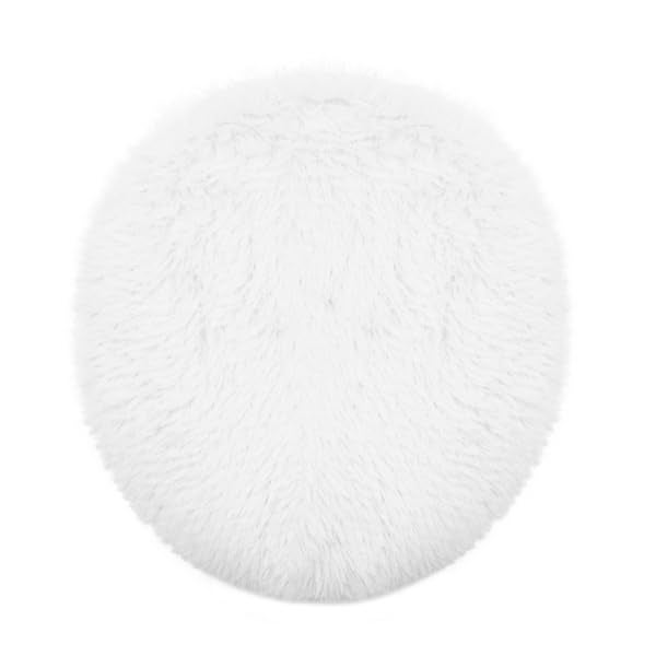 Insun Soft Fluffy Toilet Seat Cover, Washable Absorbent Lid Cover, Adjustable Non Slip Backing for Most Bathroom Toilet Lids White 17.7" x 19.7" - Image 5