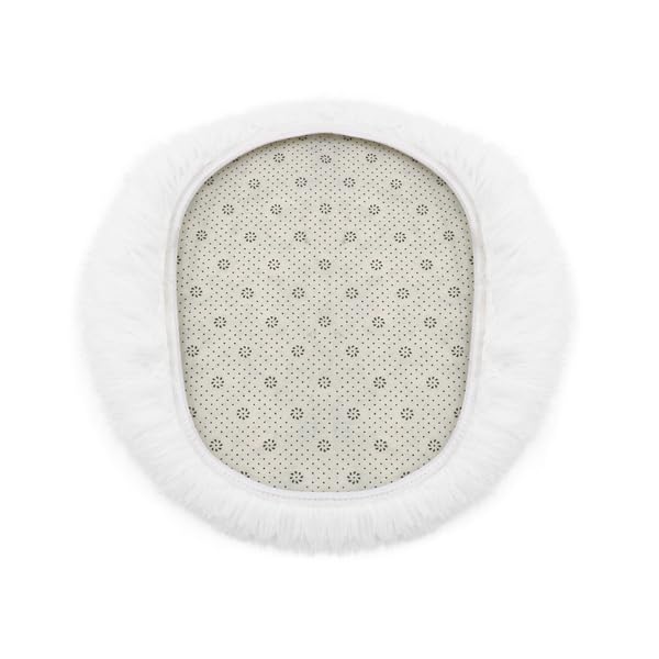 Insun Soft Fluffy Toilet Seat Cover, Washable Absorbent Lid Cover, Adjustable Non Slip Backing for Most Bathroom Toilet Lids White 17.7" x 19.7" - Image 2