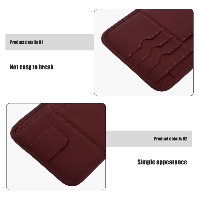 Car Sun Visor Organizer Auto Interior Storage Pouch Pocket Eyeglasses Clip Cards Holder Auto Interior Storage for Sunglasses Card License and Document - Image 3