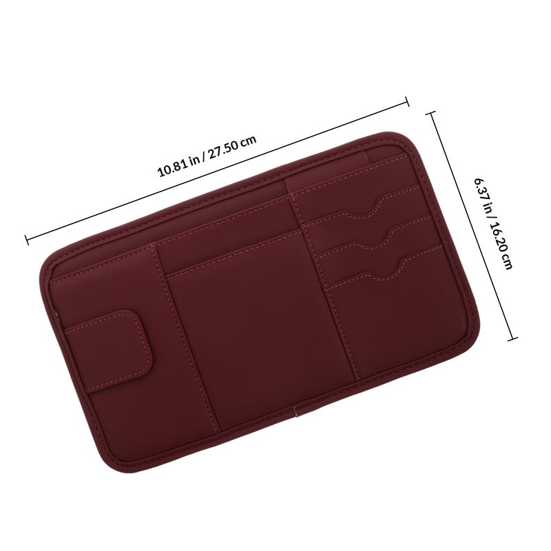 Car Sun Visor Organizer Auto Interior Storage Pouch Pocket Eyeglasses Clip Cards Holder Auto Interior Storage for Sunglasses Card License and Document - Image 2