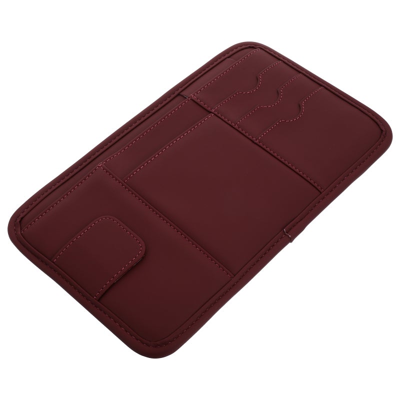 Car Sun Visor Organizer Auto Interior Storage Pouch Pocket Eyeglasses Clip Cards Holder Auto Interior Storage for Sunglasses Card License and Document - Image 1