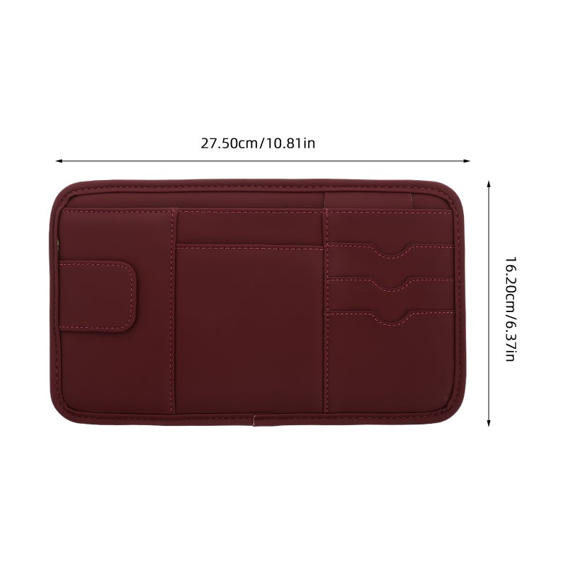 Car Sun Visor Organizer Auto Interior Storage Pouch Pocket Eyeglasses Clip Cards Holder Auto Interior Storage for Sunglasses Card License and Document - Image 5