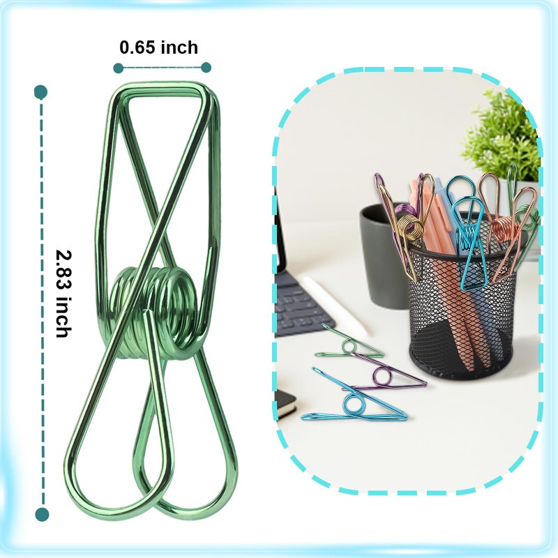 Ufmarine Chip Clips 2.8 inch, Stainless Steel Chip Bag Clips for Food Package, Kitchen Snacks, Clothes, Paper (18 Pcs) - Image 2