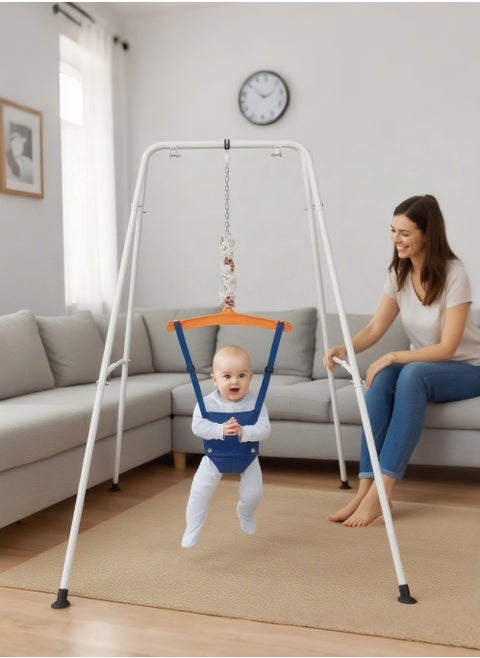 2 in 1 Baby Jumper and Toddler Swing with Foldable Stand Swing Set and Bouncers for Infant