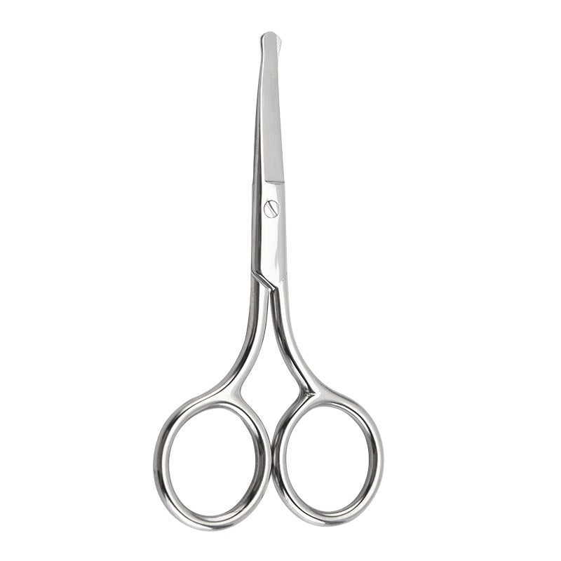 Stainless Steel Eyebrow Scissors, Beauty Embroidery Thread Scissors, Elbow Pointed Round Head Nose Hair Scissors, Eyebrow Trimming Scissors - Image 1