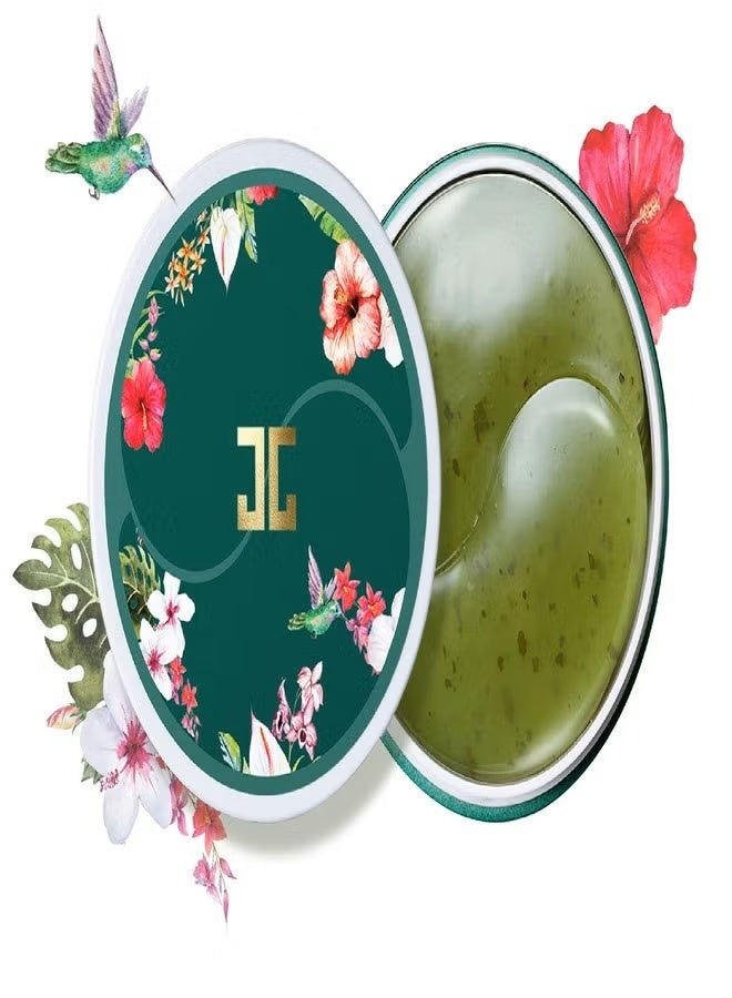 لصقات جيل العين بالشاي الأخضر من جايجون، دوائر داكنة، عيون منتفخة، لصقات تحت العين، 1.4 جرام، 60 في جرة