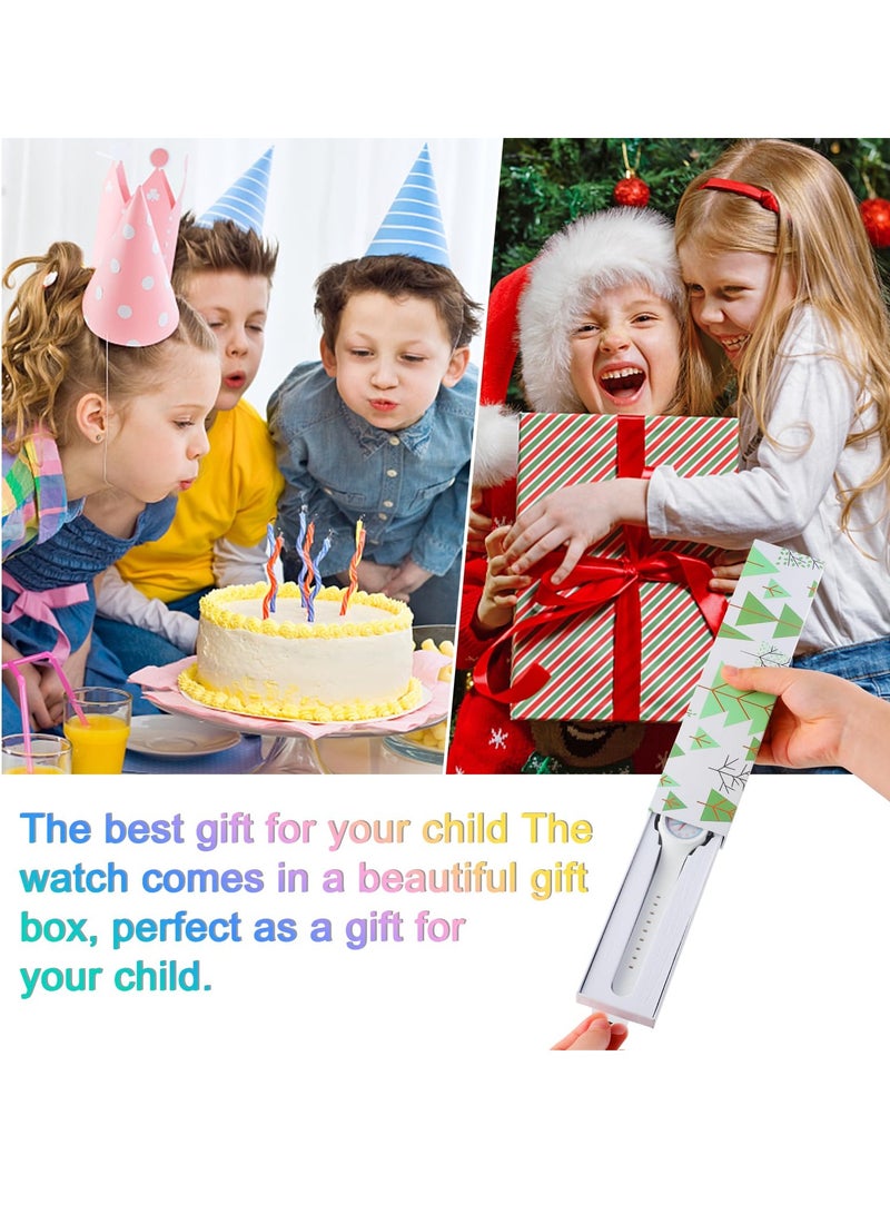 SYOSI Kids Analog Watch for Boys Girls Children Teens Learning Time and Easy to Read, Minimalist Color Matching Wrist Watch with Soft Band 50M Waterproof for Kids and Teens as Gift for Children 6-18 White - Image 5