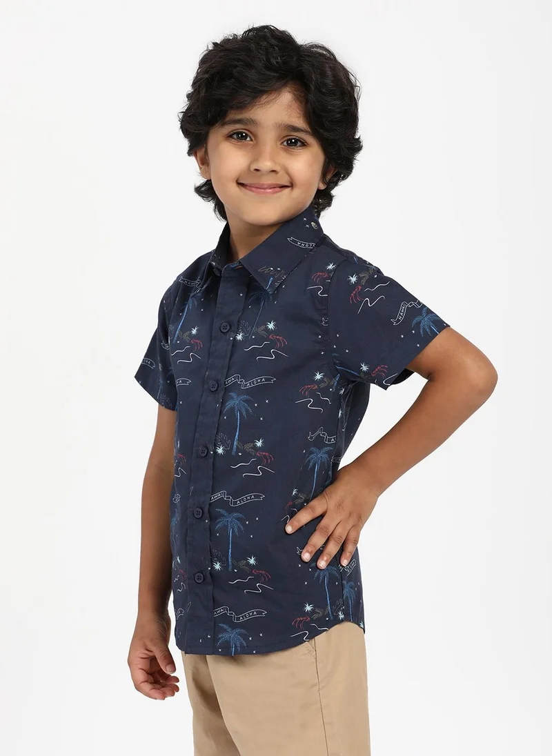 نوتيناتي Nautinati Boys’ Aloha Hawaii Print Shirt|Cotton| Age 2 - 10 Years