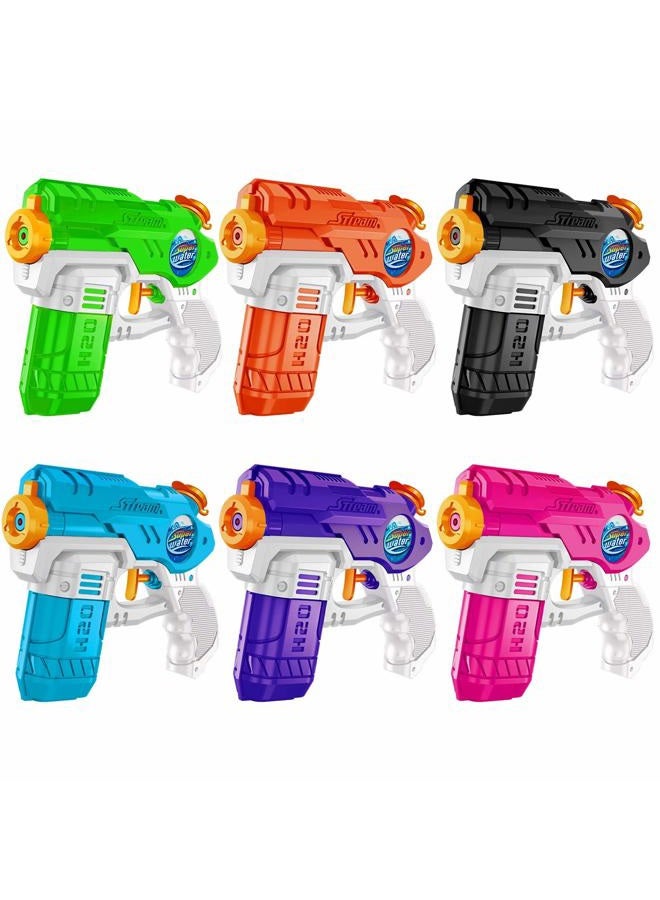 HozHoy Water Guns for Kids 6 Pack Squirt Guns Water Soaker Blaster 220CC Capacity 15-20 Feet Shooting Range Water Gun for Boys Girls Toddlers Swimming Pool Beach Toys Water Fighting Toys - Image 1