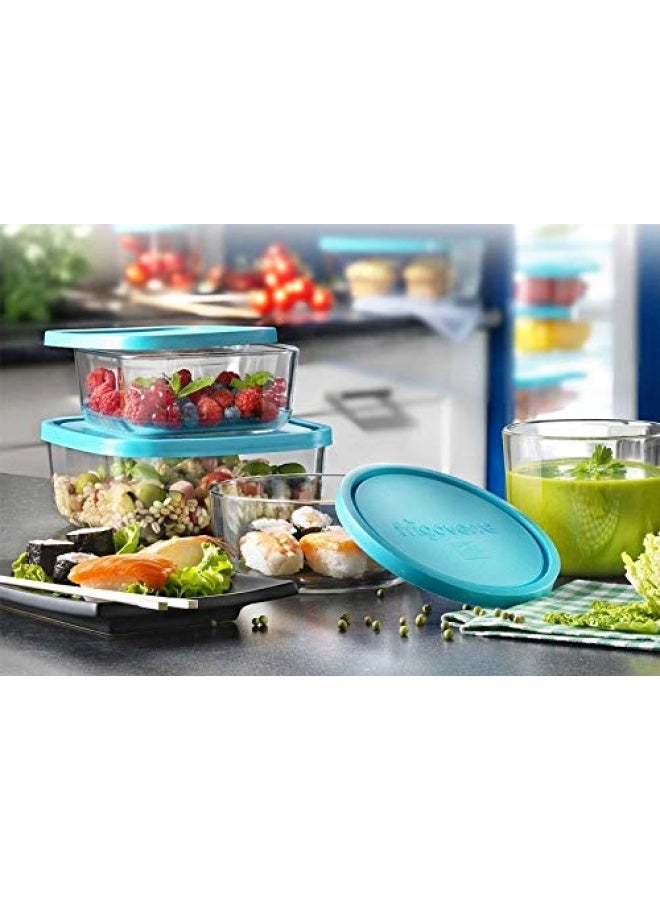 Bormioli Rocco Frigoverre Set of 5 Glass Food Storage Container Transparent 388840-SK5 Transparent - Image 3