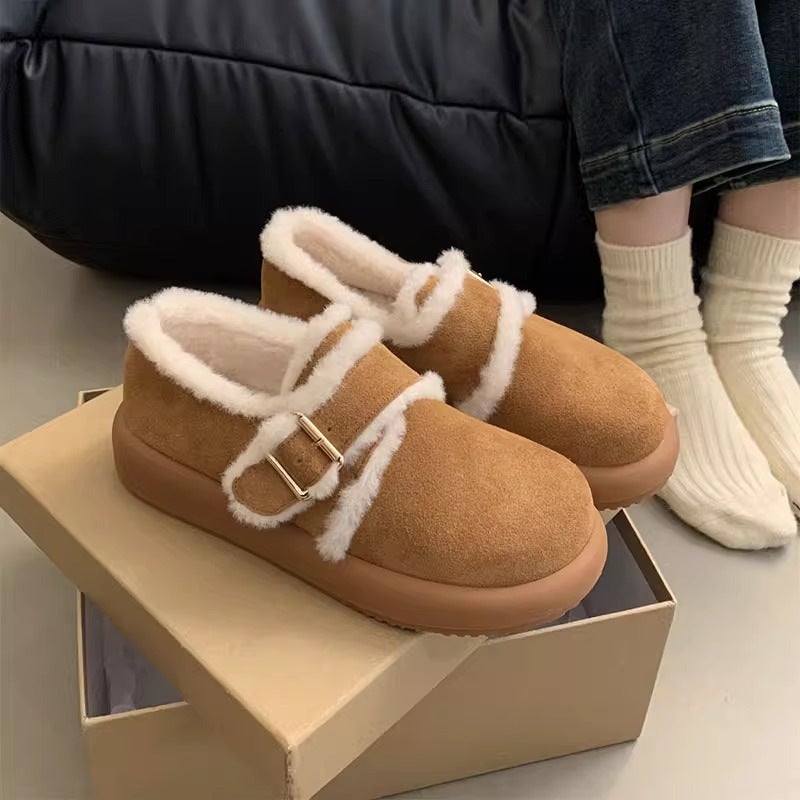 Brown Matte Leather Plush Lined Birkenstock Boots for Women Camel 