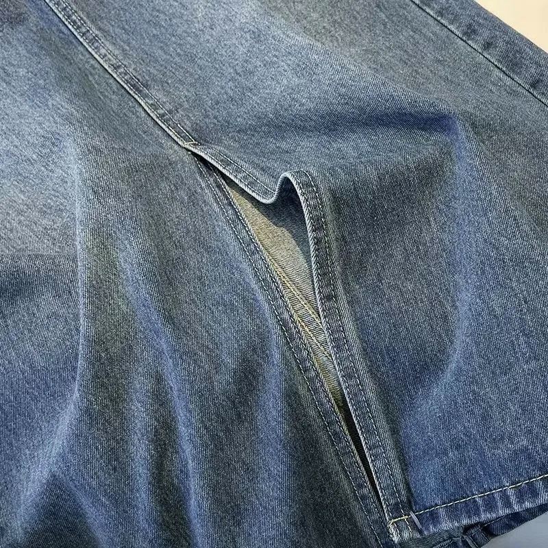High Waist Denim Skirt Women'S Summer Thin Mid-Length A- Line Split Small Hip Skirt - Image 4