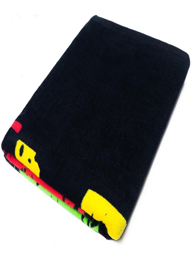 Beachland One Love Beach Towel 30 x 60 inch 100% Cotton Jammin' Rastafari and Dreadlocks (1 Towel + Waterproof Bag) - Image 5