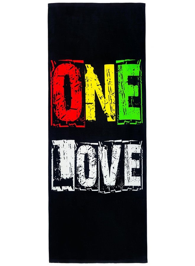 Beachland One Love Beach Towel 30 x 60 inch 100% Cotton Jammin' Rastafari and Dreadlocks (1 Towel + Waterproof Bag) - Image 2