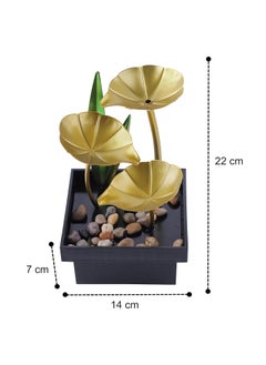 PARATPAR MALL PARATPAR MALL 3Tier Tabletop Metal Water Fountain for Home Decor Living Room Bedroom Indoor Waterfall Desktop Leaf for Office Table Automatic Pump  - Image 4