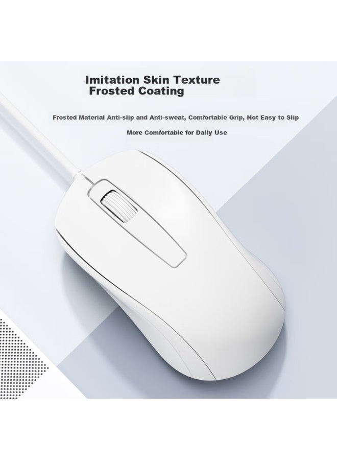 B.O.W Aerospace M139U Wired Mouse For Business Procurement, Quiet And Comfortable Symmetrical Mouse For Business And Office Use With Laptops, Universal White Color - Image 4