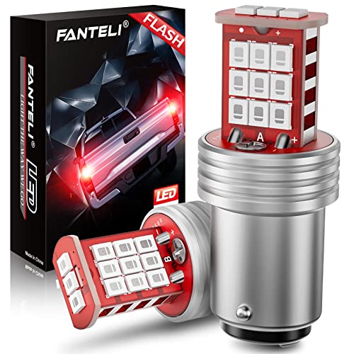 FANTELI 1157 LED Bulb Flashing Brake Lights, 300% Brighter 2057 2357 7528 BAY15D Plug and Play Strobe Blinking LED Stop Tail Lights, Brilliant Red - Image 1
