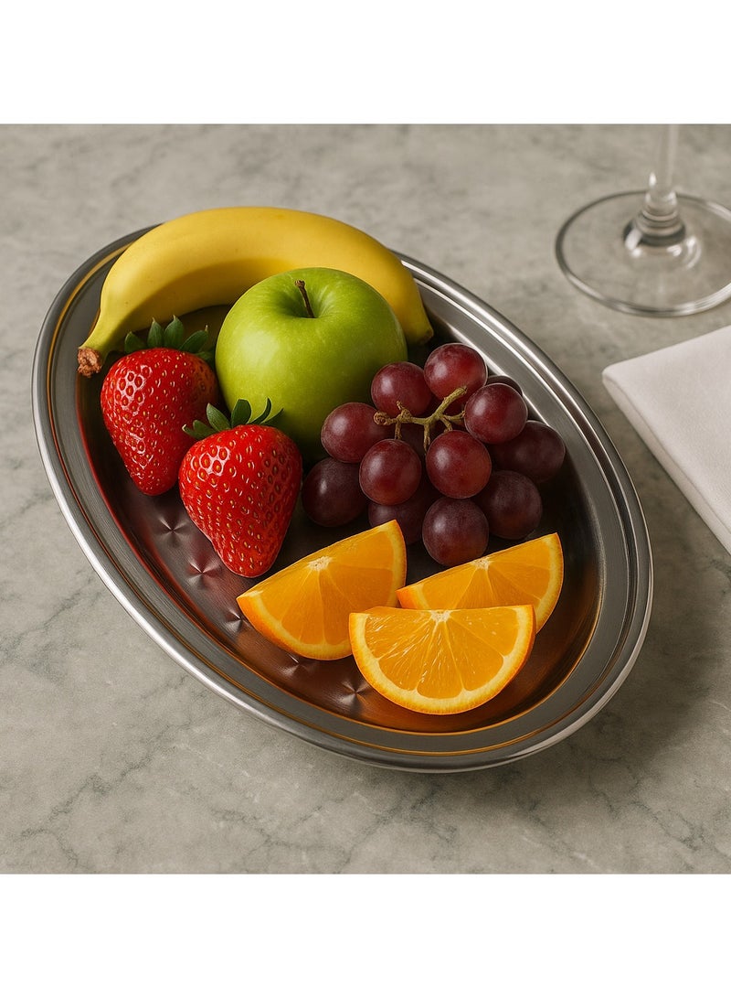 المفرج طبق بيضاوي , سرويس بيضاوي ستانلس ستيل 26 سم - Image 2