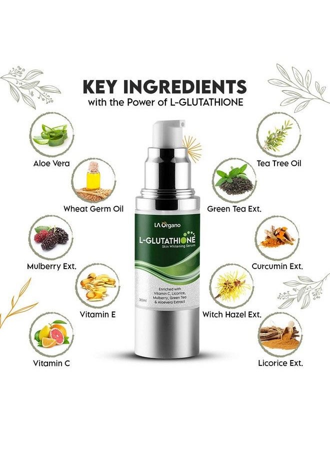LA Organo Lglutathione Serum For Skin Whitening & Damage Reduction Face Brightening Serum With Vitamin C Licorice Extract 30Ml  - Image 3