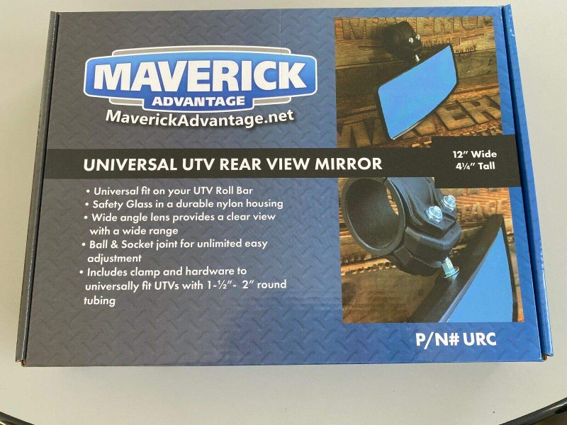 Maverick Advantage Universal UTV 1 1/2"-2" Roll Bar Mount REARVIEW MIRROR Fits Kawasaki Polaris ROUND ROLL BAR Honda Yamaha Kubota John Deer - 98310 - Image 3